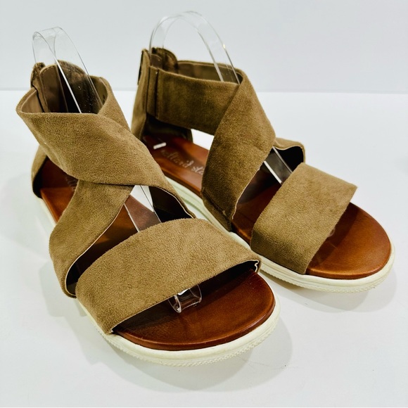 🎀 ALTARD STATE WOMEMS SIZE 9M REAR ZIP MICROFIBER BRUSHED SUEDE STYLE SANDALS - Picture 6 of 14